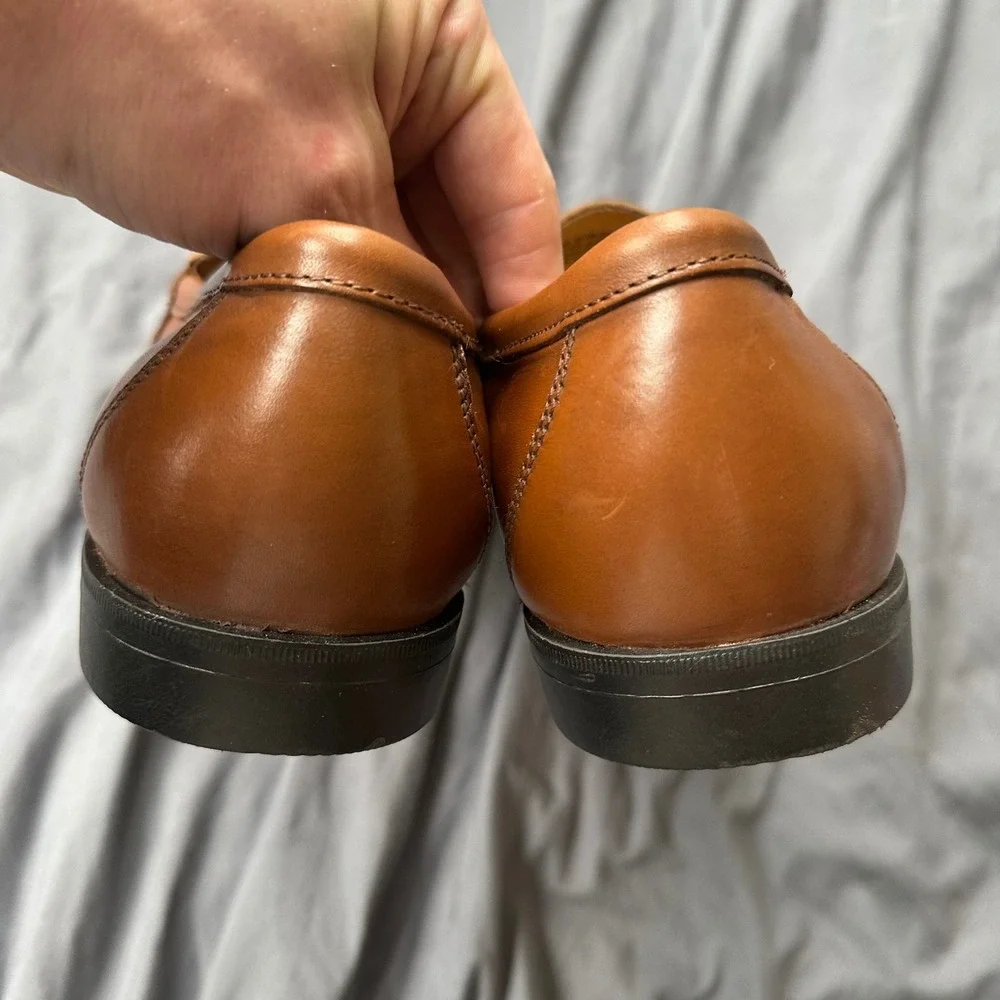 Nunn Bush Lincoln Mens 9W Brown Leather Tassel Kiltie Loafers 84198-257